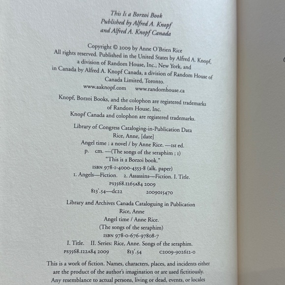 📚 Anne Rice – Angel Time (2009) Hardcover First Edition - Picture 10 of 16